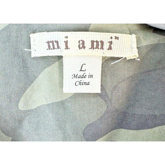 MIAMI Utility Jacket Womens L  Green Camouflage Safari Anorak Zip Up Military - Picture 2 of 13